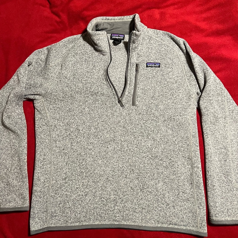 Men’s Patagonia Better Sweater 1/4 Zip Fleece Medium Stonewash Gray